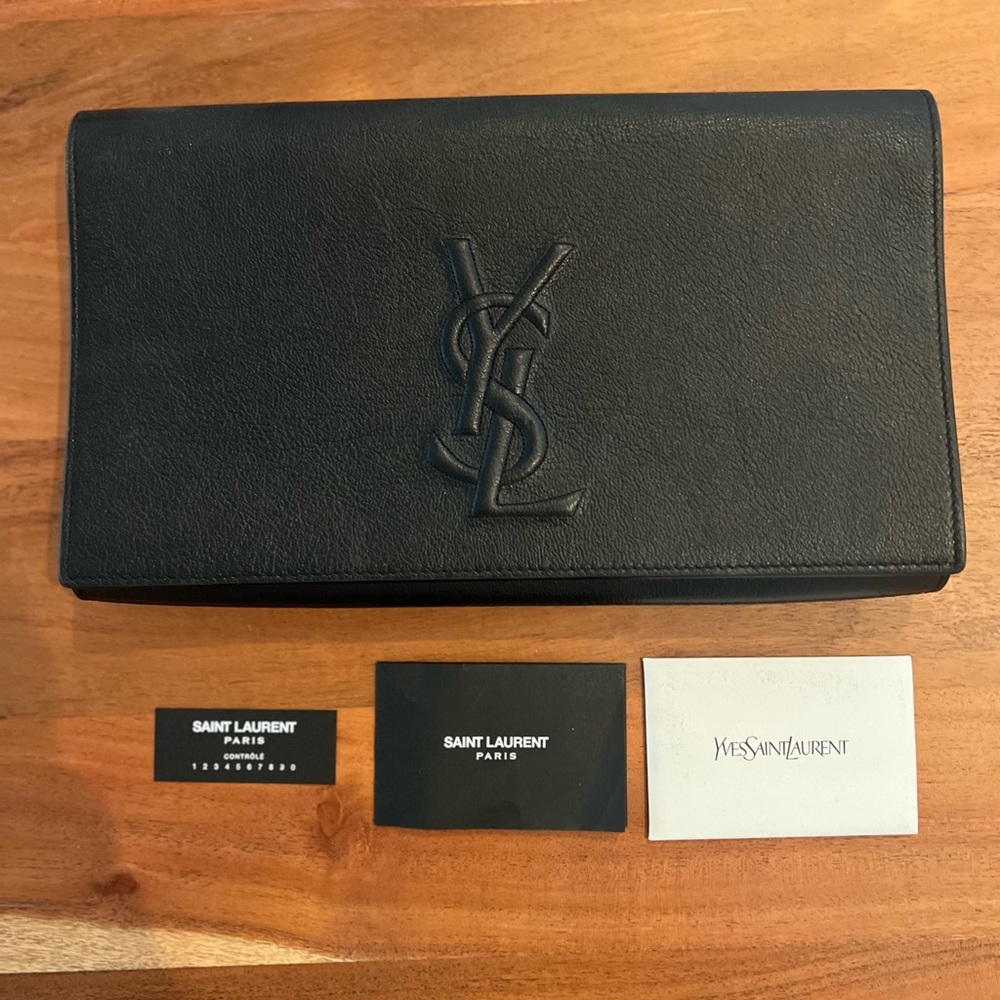 YSL Black Clutch - large